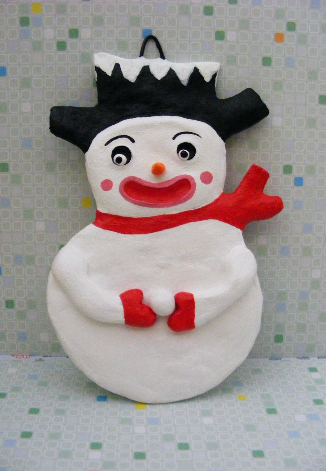 Snowman Folk Art Ornament