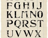 Large Distressed Alphabet Rubber stamp collection