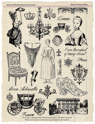 Marie Antoinette Rubber Stamp Collection