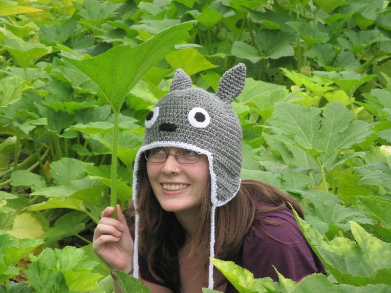 Made to order - Totoro earflap hat with soot sprites