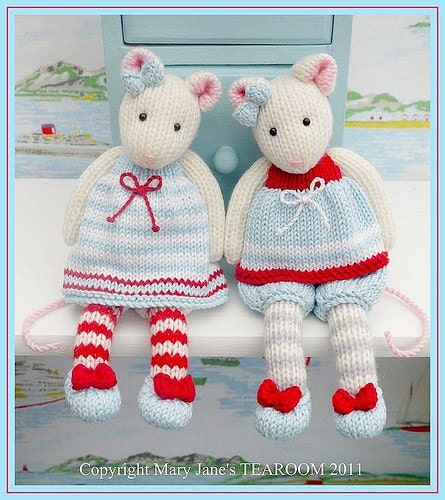 MJT Little Gems 1 'Tearoom Mice' Pdf/ DIGITAL Instant Download Toy Knitting Pattern