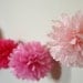 Cotton Candy Pom Garland .. Wedding Decor / Birthday Party / Party Decoration / Baby Mobile