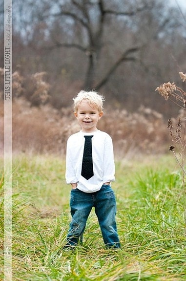 Kids Long or Short Sleeve Tie Tshirt - ANY TIE on a White Tee -- Sizes 12m, 18m, 2, 4, 6, 8 & 10 Children Clothing, Wedding, Ring Bearer