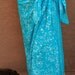 Batik Sarong Coverup - Turquoise Tiffany Blue Beach Wrap Pareo - Women's Skirt -  Women's Clothing - Spa Wrap - Beach Wedding Bridesmaid