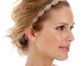 READY TO SHIP- Best Seller - Poppy Single Headband- Bridal, crystal, beaded, bohemian, tie on, wedding, headpiece