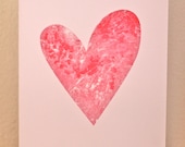MARBLED HEART - screen printed greetings card