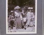 SALE....2 Couples - All with Large Hats - Mounted Cabinet Photo - early 1900's