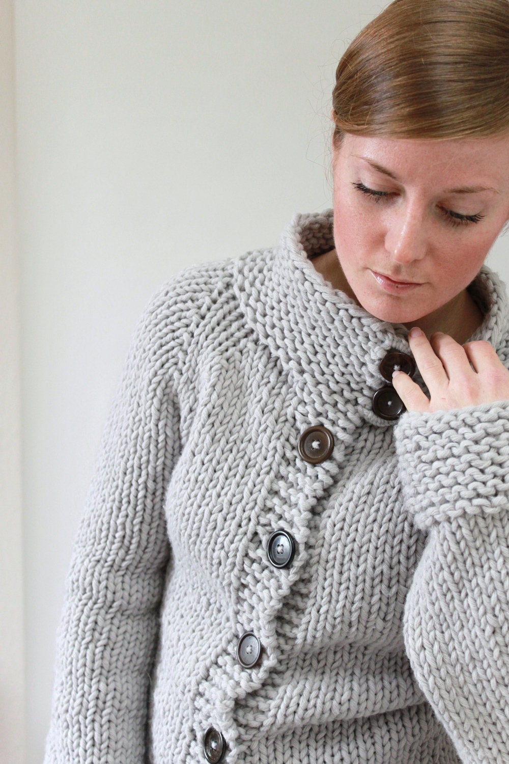 TWIGGY CARDIGAN // top down super bulky sweater knitting pattern PDF