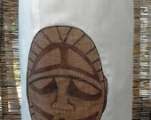 Papua New Guinea Mask Pencil Skirt, TIKI & Tapa design