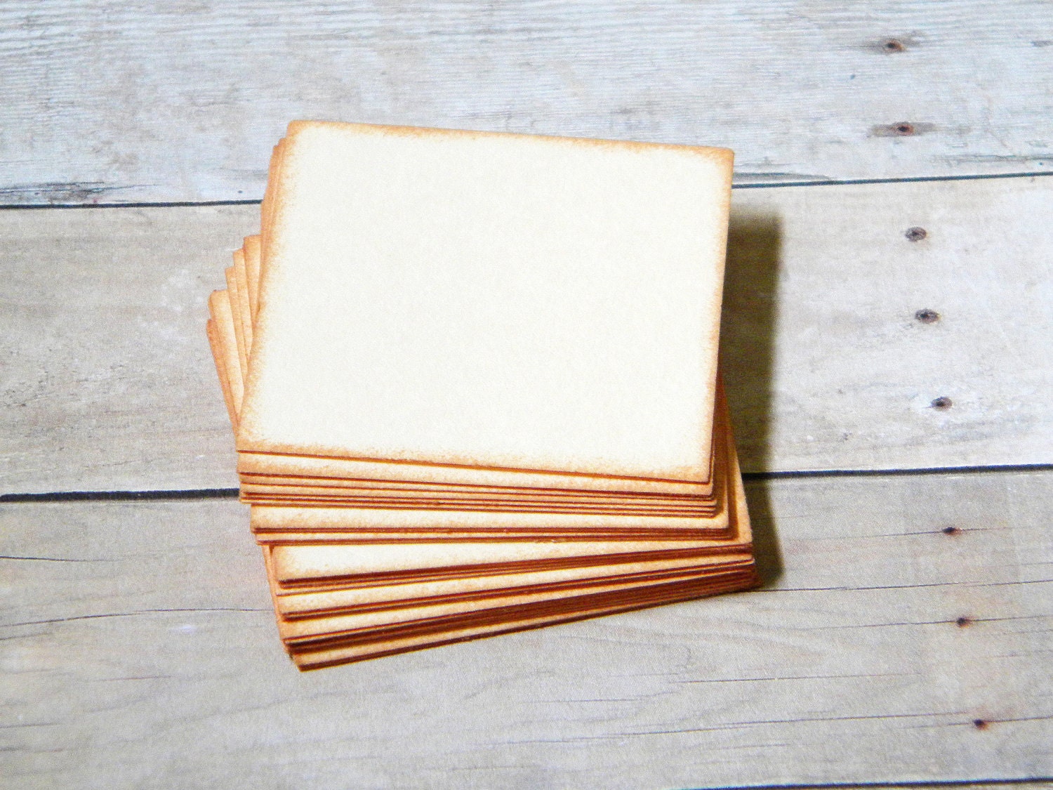 Distressed Manilla Blank Cards Tags Journaling Spots Place Cards Escort Cards Set of 50 appox 1.75 x 1.75