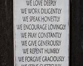 All Because of Jesus Family Rules - 12x24 Custom Handpainted Rustic Wooden Sign