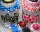 Twins Original "Sweet Gift Set Duo (TM)"  26 Piece Mini Diaper Cake and Onesie Sock Lollipop