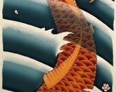 Asian Koi Art Poster Print Japanese Carp Fish