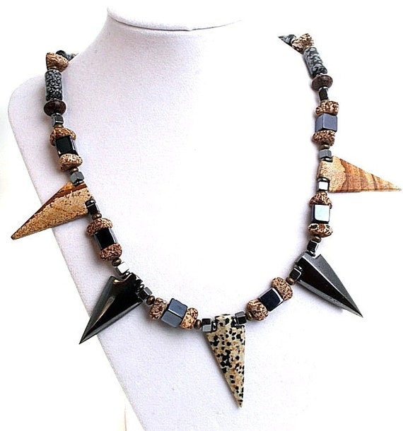 stone bead necklace Show Stopper semi precious adjustable