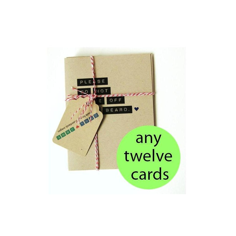 Choose Any 12 Cards - Blank Recycled Greeting Cards - Made in Portland, Oregon