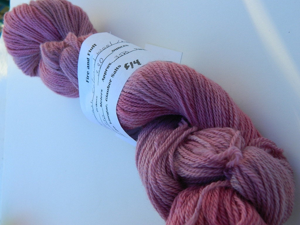 Sock yarn, Hand dyed, Superwash corriedale wool and nylon yarn, Pinks, 3.3 oz,  358 yds