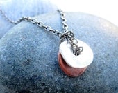 Mens Necklace w/ Silver Copper Pendant Mens Pendant Necklace For Him Mixed Metal Jewelry
