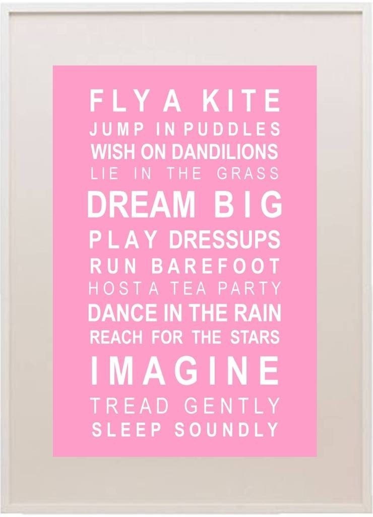 Dreams for your gilr typography bus scroll poster