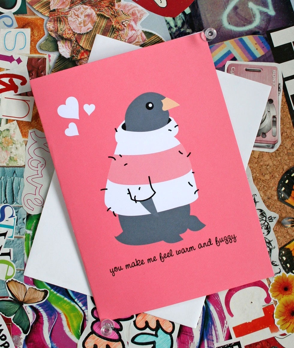 Warm and Fuzzy Penguin Love Card