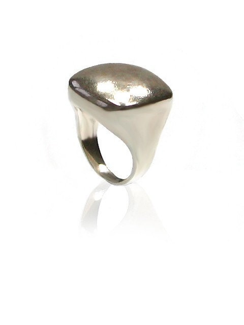 Rounded Square Sterling Silver Ring