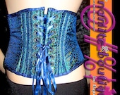Illusion corset cincher 24W blue/green reptile brilliant color-shift S