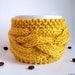 Coffee Cozy in Honey Yellow, Cabled Cup Cozy - Geometric  Summer Sun Mustard Bee Wax ohtteam Farm Egg Yolk Bright - Graduation Gift