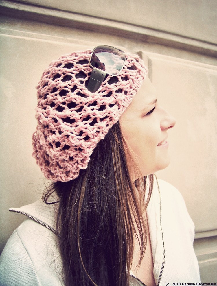 Pink Slouchy Beanie Hat - Womens Hat - Summer Hat - Slouch Hat - Womens Slouch Beanie - Womens Summer Hat - Graduation Gift