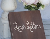 Love Letters Box Guest Book Wood Hearts Rustic Wedding Decor (item P10367)