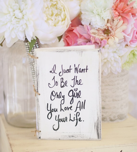 Bridal Shower Guest Book Shabby Chic Wedding Decor Band Perry All Your Life Lyrics