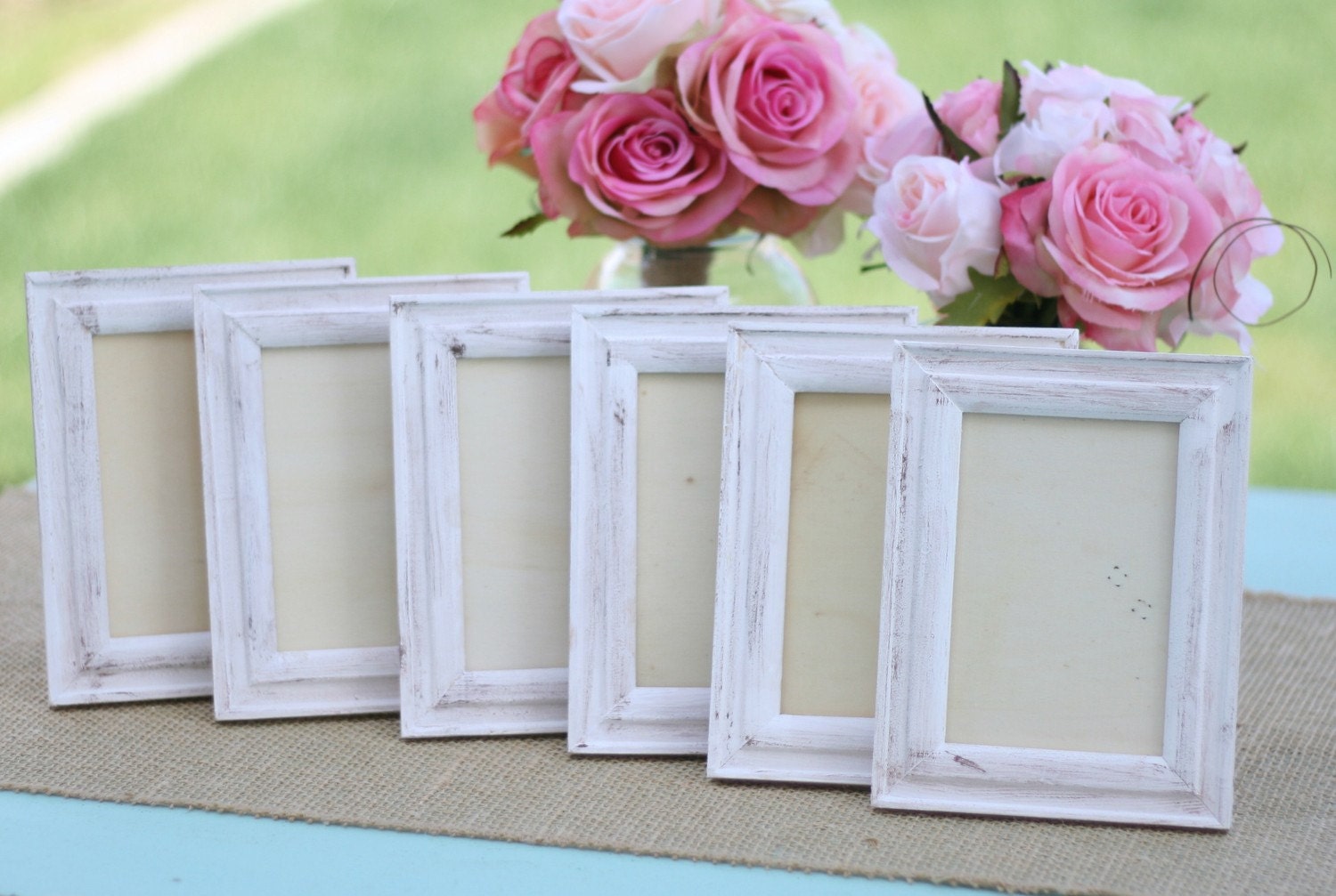 Shabby Chic Wedding Frames SET of 6