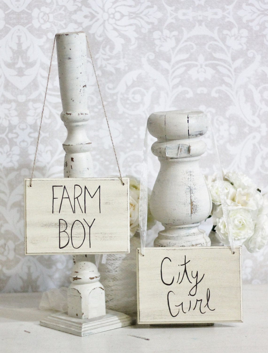 Bride and Groom Chair Signs Rustic Western Barn Country (item P10607)