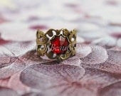 Vintage Style Ruby Filigree Ring