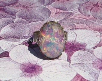 Vintage Fire Opal Adjustable Ring