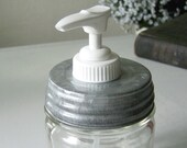 Mason Jar Soap Dispenser Lid Only, a Zinc Lid Reproduction with Pump