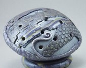 Handcrafted Pomander Ball - Purple and Silver Pod Home Decor No. 125