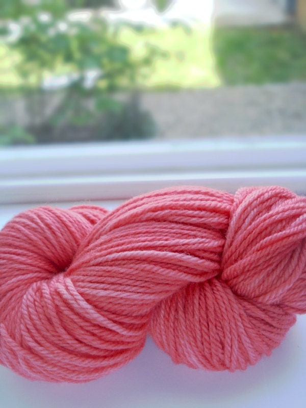Juicy Melon Wool Yarn Berry Swirl Hand dyed by Me In Oregon USA Very Soft - Price Reduced Super Value