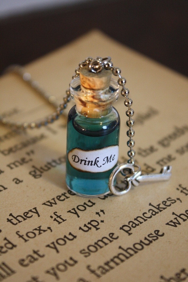 Alice in Wonderland Drink Me Vial Necklace