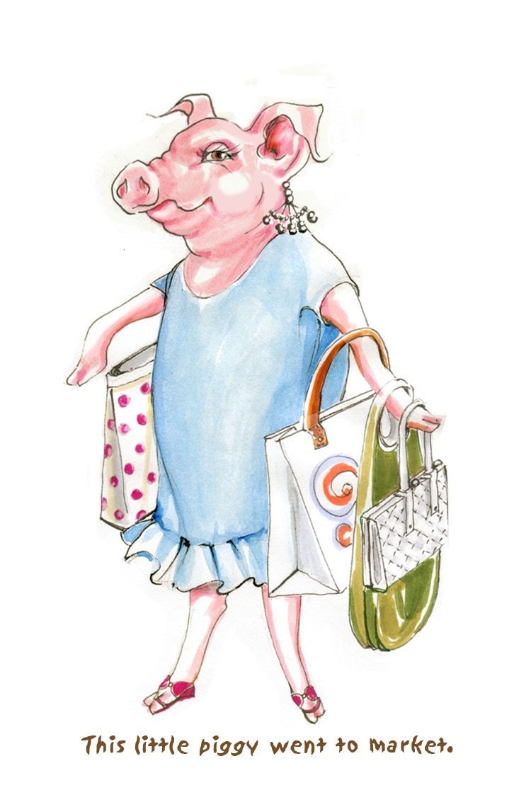 Piggy Went to Market Print