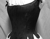 c. 1660 Cavalier Restoration Moliere Corset in Black Brocade