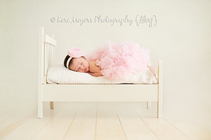 Pink Baby Flower Headband, Newborn Flower Headband, Headbands, Handmade Chiffon Flower