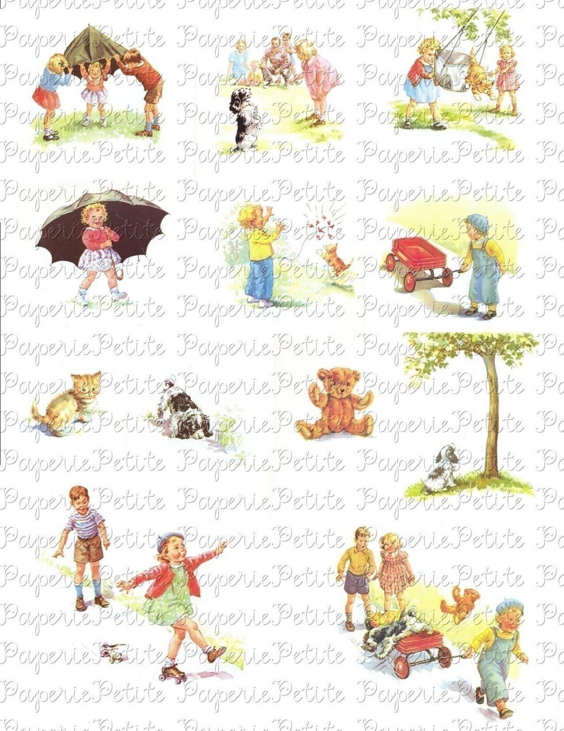 Dick and Jane Digital Download Collage Sheet
