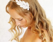 Grecian headband bridal headband - Greek Goddess silvery heaband -  ready to ship
