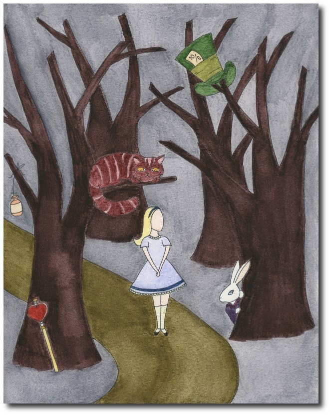 Alice In Wonderland 8x10 Picture, Children Giclee Art Print