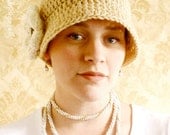 Crochet Flapper Hat with Flower - INSTANT DOWNLOAD - Crochet Pattern PDF