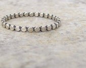 Stacking Ring Silver Dot Ring Hammered Silver Stacking Beaded Ring Silver