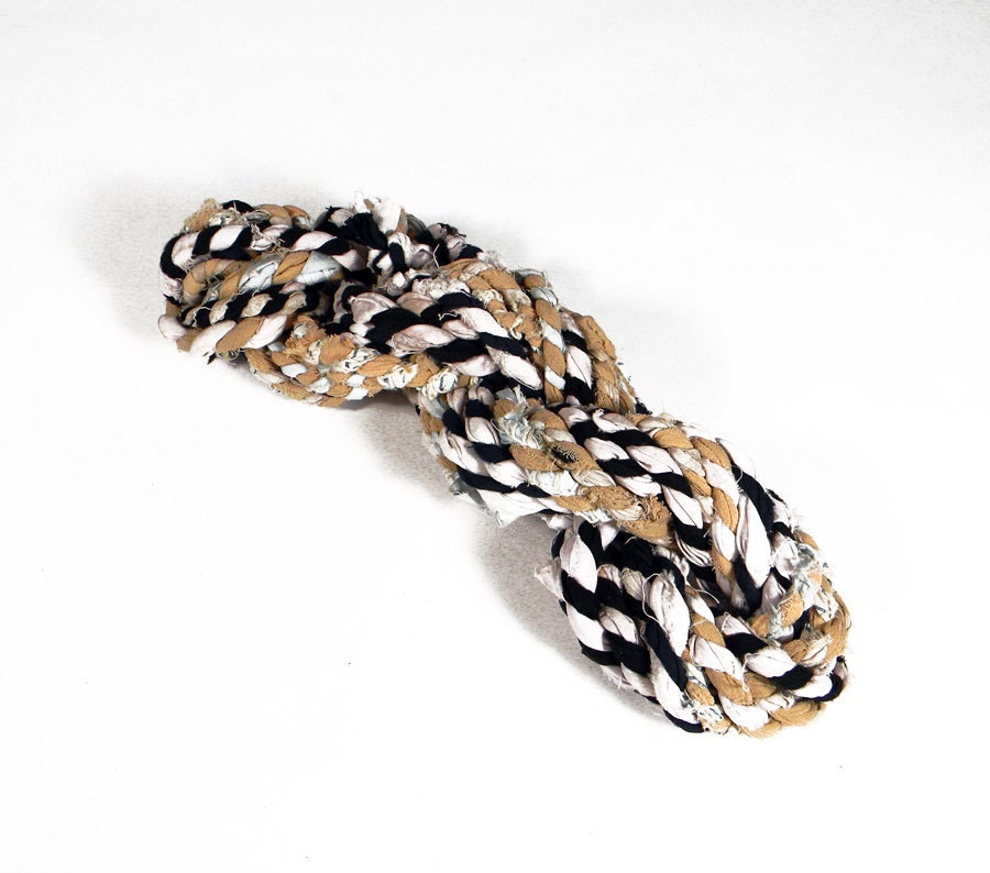 SariRope Skein 10 Yds  - Multicolored Recycled Sari Rope - Colorway Shown