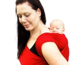 Baby Wrap Carrier Woven Cotton Gauze Ruby Red BabyEtte - Non-Stretchy - Many Colors Available - Made to Order