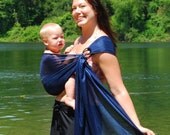 Ring Sling Baby Carrier Water Mesh Navy for Pools, Beach Vacation, Shower - Made to Order