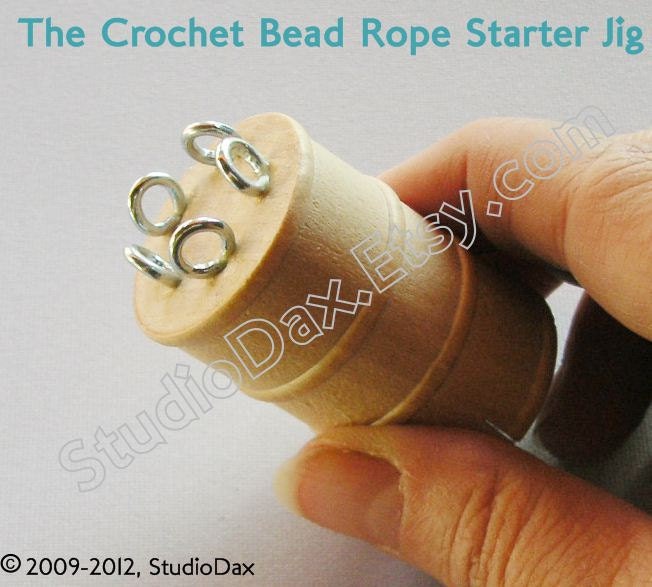 Tool and Tutorial/CD - Crochet Bead Rope Starter Jig