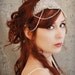 Bridal gown belt, 1920s wedding hair accessory, rhinestone dress sash, bridal headband - Nocturne